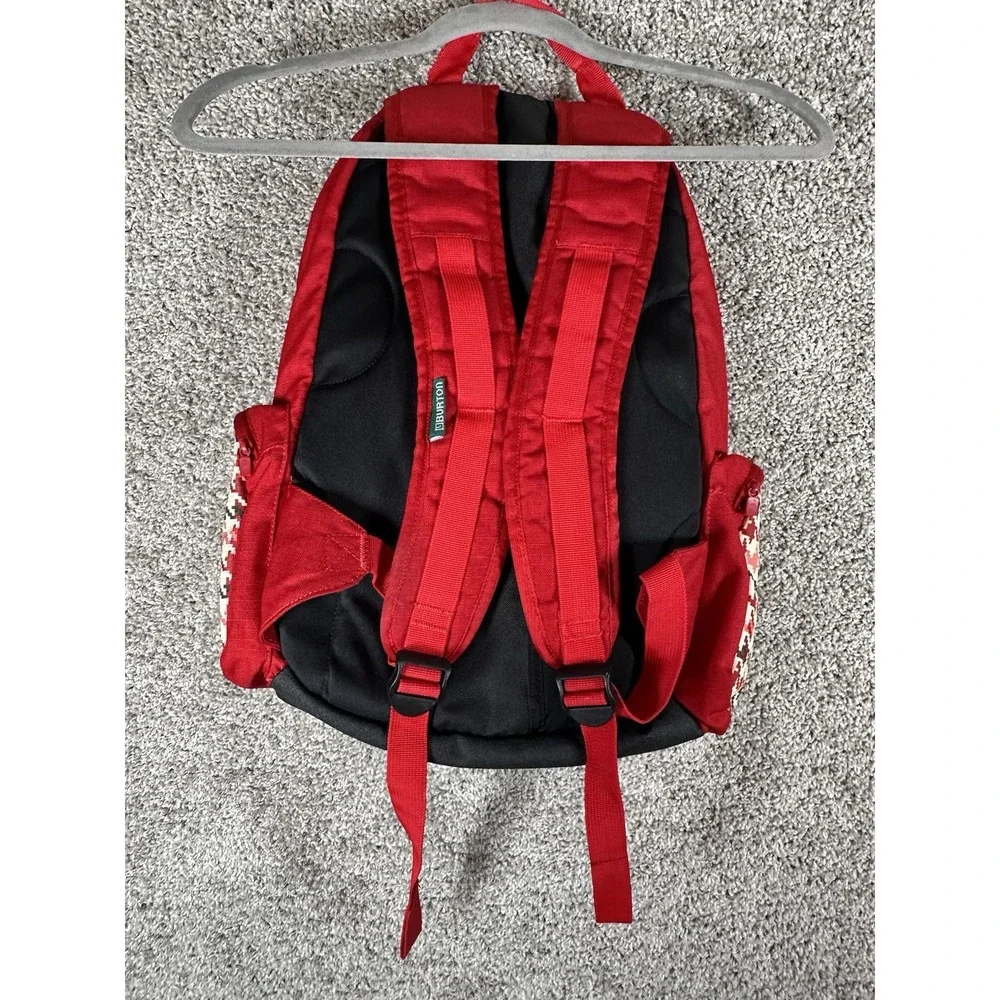 Burton‎ Red Houndstooth Backpack Padded Straps School Bag Laptop Snowboard